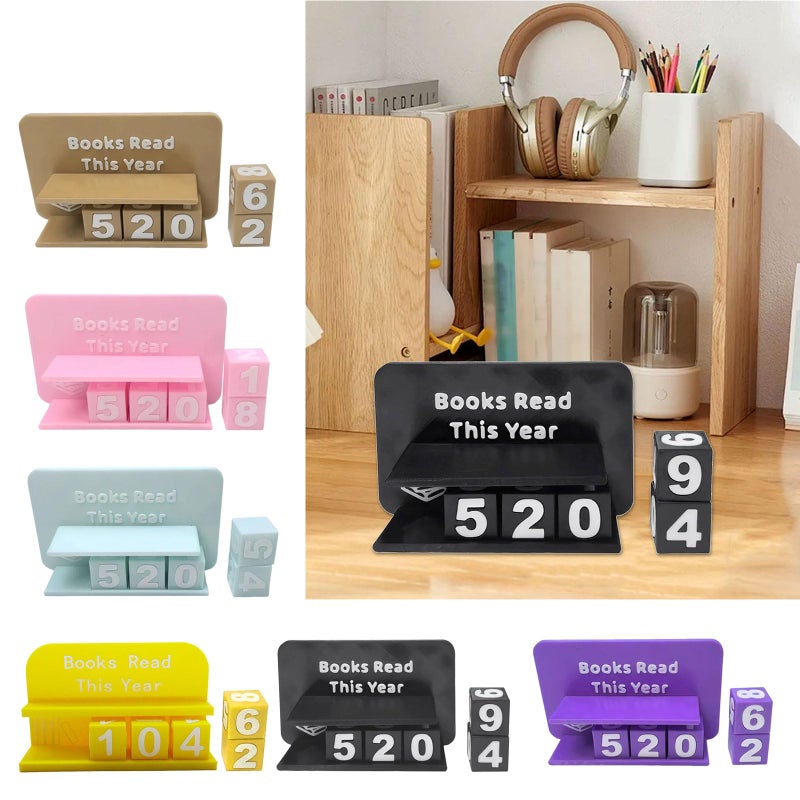 Sky Blue 3D Printed Book Counter Sign With Numbered Cubes Reading Progress Tracker For Readers And Teachers - Image 4