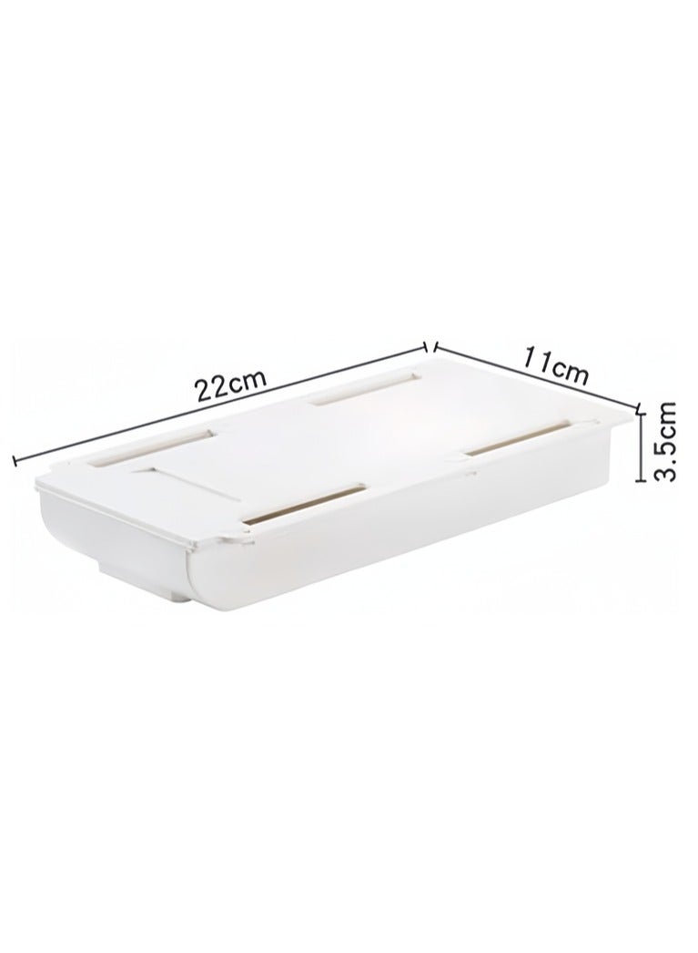 1pc Drawer Box Self Adhesive Under Desk Drawer Organizer Table Storage Box Holder Case Storage Box Finishing Box Office (Grey) - Image 3