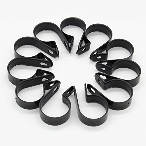 Coufce 50Pcs 1/4 Inch R-Type Cable Clip, P-Style Mounting Clips, Nylon Cable Clip Wire Clamp, Rope Light Screw Mounting Fastener Clips with Pan Head Phillips Screws for Cable Management(Black) - Image 4