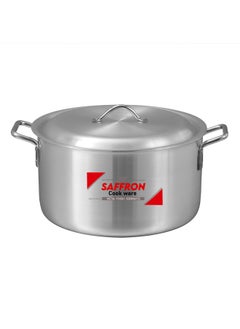 SONEX Sonex Saffron Cooking Pot 29 cm,  Capacity 8.5 Ltr, Cookware With Lid,Ergonomic Handle For Secure Grip,Premium Aluminum Metal Finish,Durable & Light Weight, Silver  - Image 1