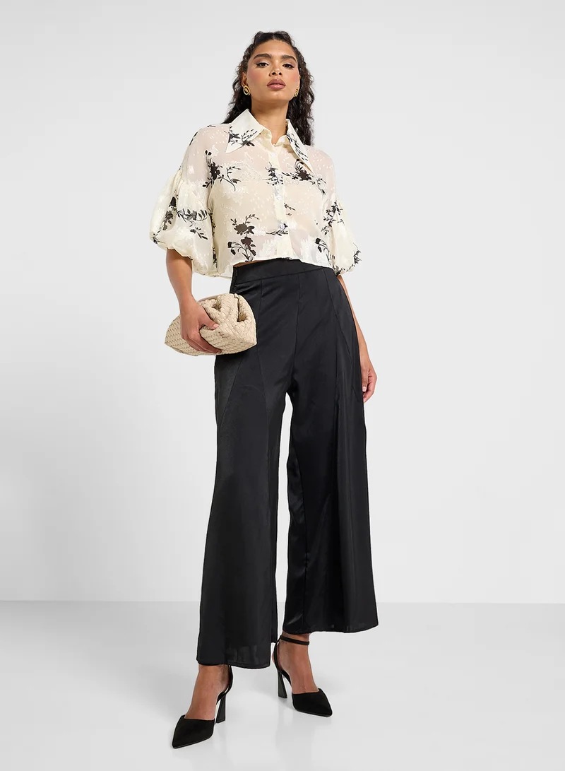 ELLA Printed Crop Shirt