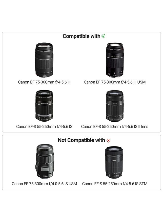 JJC Reversible Lens Hood Shade Protector for Canon EF 75-300mm f/4-5.6 III USM & EF-S 55-250mm f/4-5.6 is II Lens Replaces ET-60 On Canon EOS 5D Mark IV III 7D 6D Mark II 90D 80D 77D Rebel T8i T7i T7 SL3 - Image 2