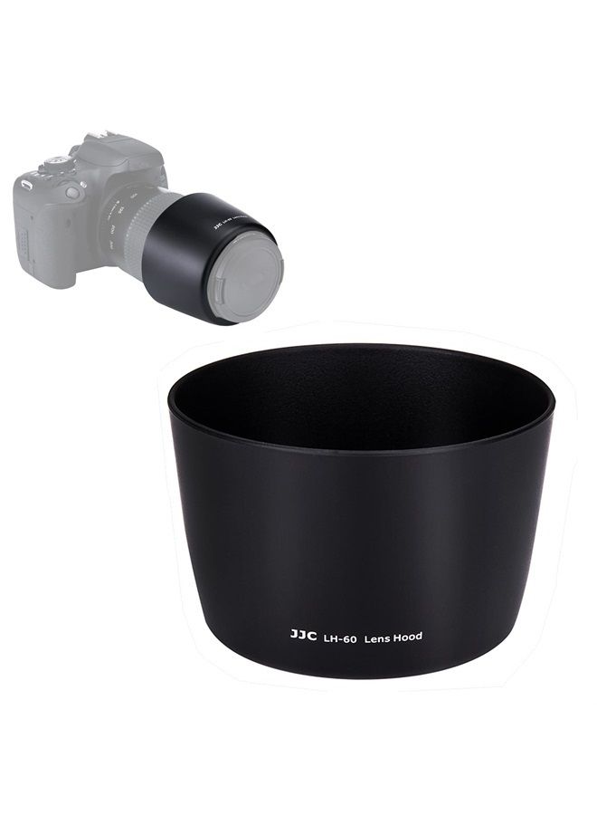 JJC Reversible Lens Hood Shade Protector for Canon EF 75-300mm f/4-5.6 III USM & EF-S 55-250mm f/4-5.6 is II Lens Replaces ET-60 On Canon EOS 5D Mark IV III 7D 6D Mark II 90D 80D 77D Rebel T8i T7i T7 SL3 - Image 1