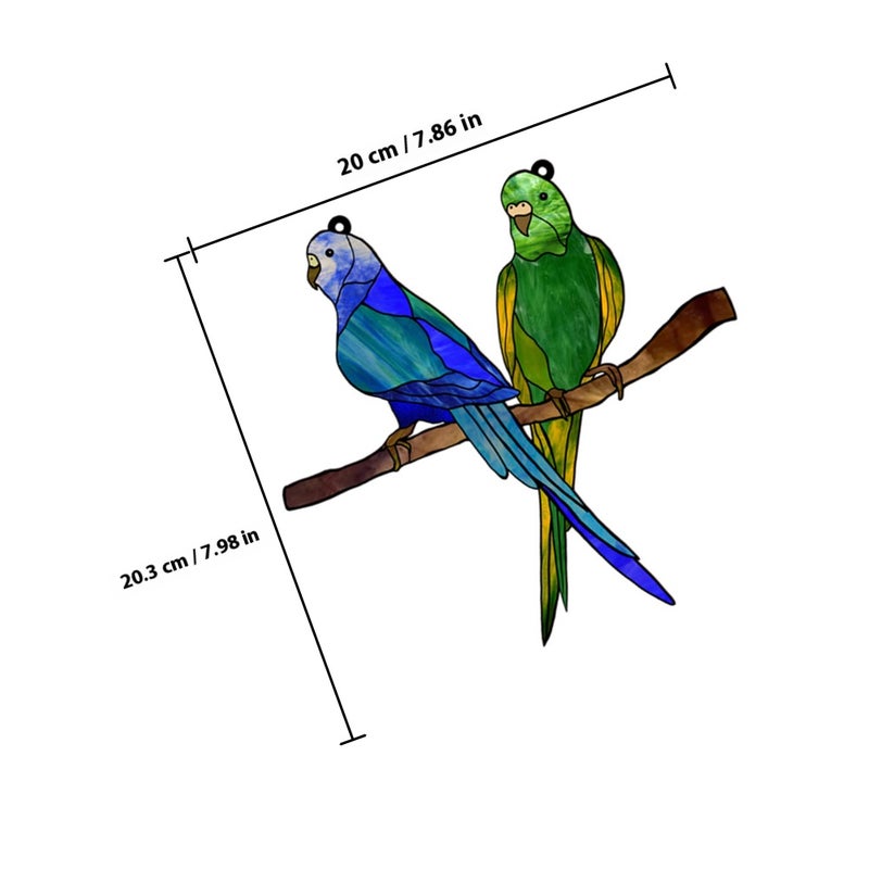 Hanging Bird Ornament Household Parrot Pendant Holiday Window Porch Decoration - Image 2
