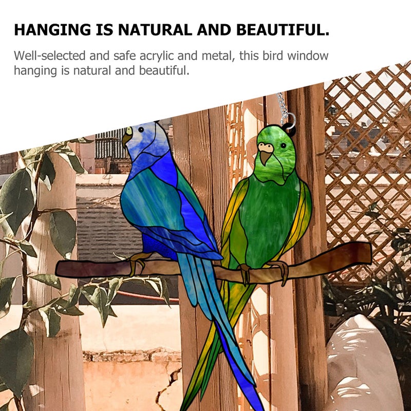 Hanging Bird Ornament Household Parrot Pendant Holiday Window Porch Decoration - Image 5