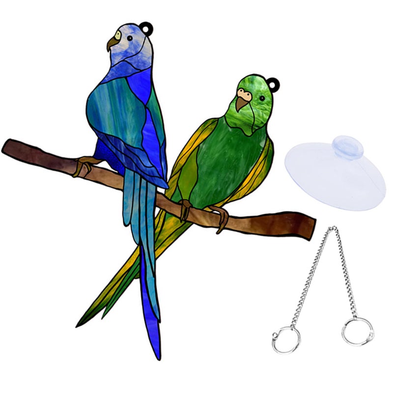 Hanging Bird Ornament Household Parrot Pendant Holiday Window Porch Decoration - Image 1