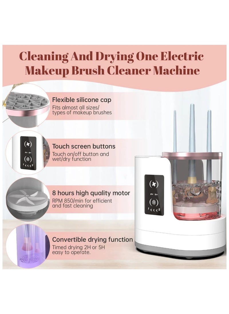 BOLREUS Electric Makeup Brush Cleaner Machine, 3 IN 1 Automatic Make up Brush Cleaner with Makeup Brush Dryer,Portable USB Deep Quick Cleaning Tools for All Size Makeup Brush Set, Blush Brush, Sponges  - Image 4