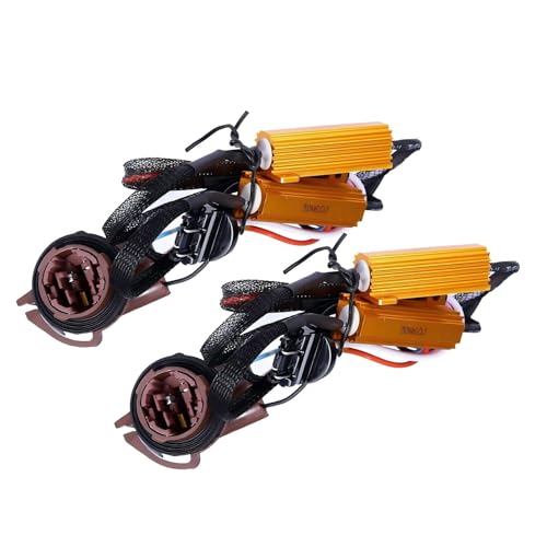 Opuweiy 2 PCS Car Bulb Resistor Kit 50 W 12 V Antiflicker Brake Light Resistor T20 3157 3157A 4157 Flashing Error Code Fix Warning Canceller for Car LED Bulbs Multicolored - Image 1