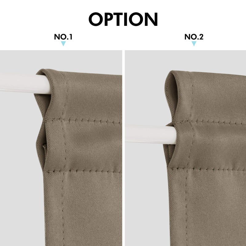 Deconovo Blackout Door Curtain for Glass Doors & Sidelights, Thermal Insulated Privacy Panel with Dual Rod Pockets & Adjustable Tieback, Machineâ€‘Washable Curtain (25W x 72L, Khaki, 1 Panel) - Image 3