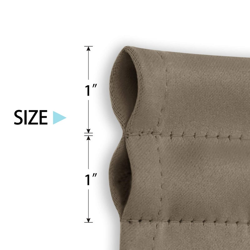 Deconovo Blackout Door Curtain for Glass Doors & Sidelights, Thermal Insulated Privacy Panel with Dual Rod Pockets & Adjustable Tieback, Machineâ€‘Washable Curtain (25W x 72L, Khaki, 1 Panel) - Image 2