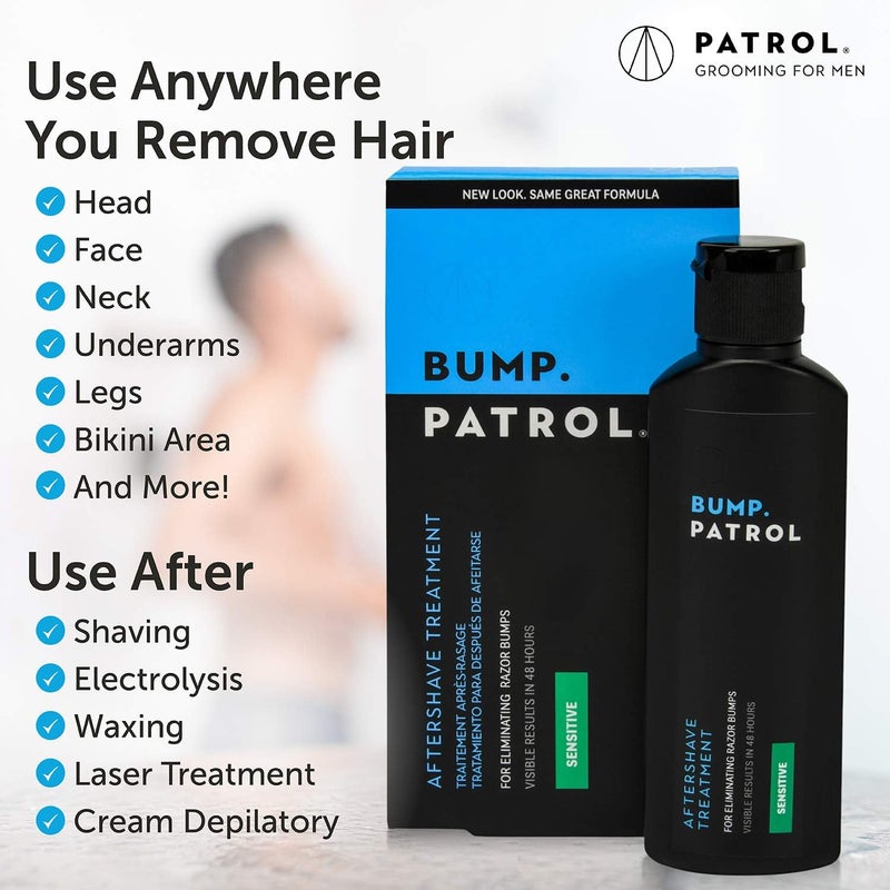 Bump Patrol Sensitive Strength Aftershave Formula - Gentle After Shave Solution Eliminates Razor Bumps and Ingrown Hairs - 2 Ounces 2 Pack - Image 3