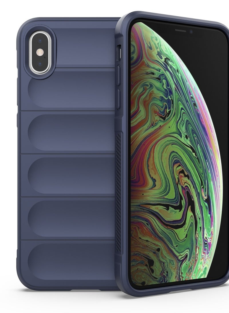 Phone case cover Magic Shield TPU + Silicone Shockproof Phone Case For Iphone XS Max (Dark Blue)