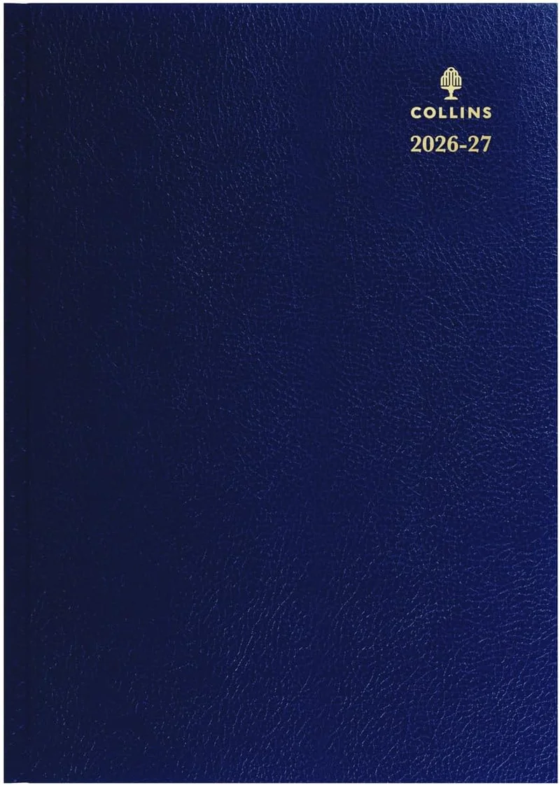 Collins 2026-2027 Mid/Academic Year Planner - 13 Month A4 Day-to-Page - Hard Cover - Collins Debden Desk Diary Blue (44M.60-2627)
