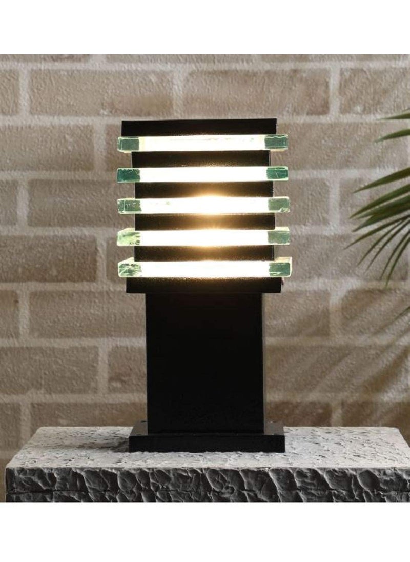 Weldecor Weldecor Black and White Cube Outdoor Waterproof Metal Gate Lamp Without Bulb for Home Pillars Gardens Streets  - Image 3
