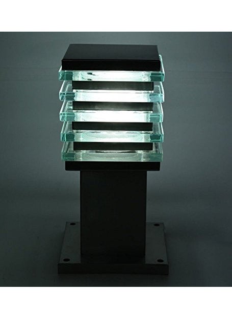 Weldecor Weldecor Black and White Cube Outdoor Waterproof Metal Gate Lamp Without Bulb for Home Pillars Gardens Streets  - Image 2