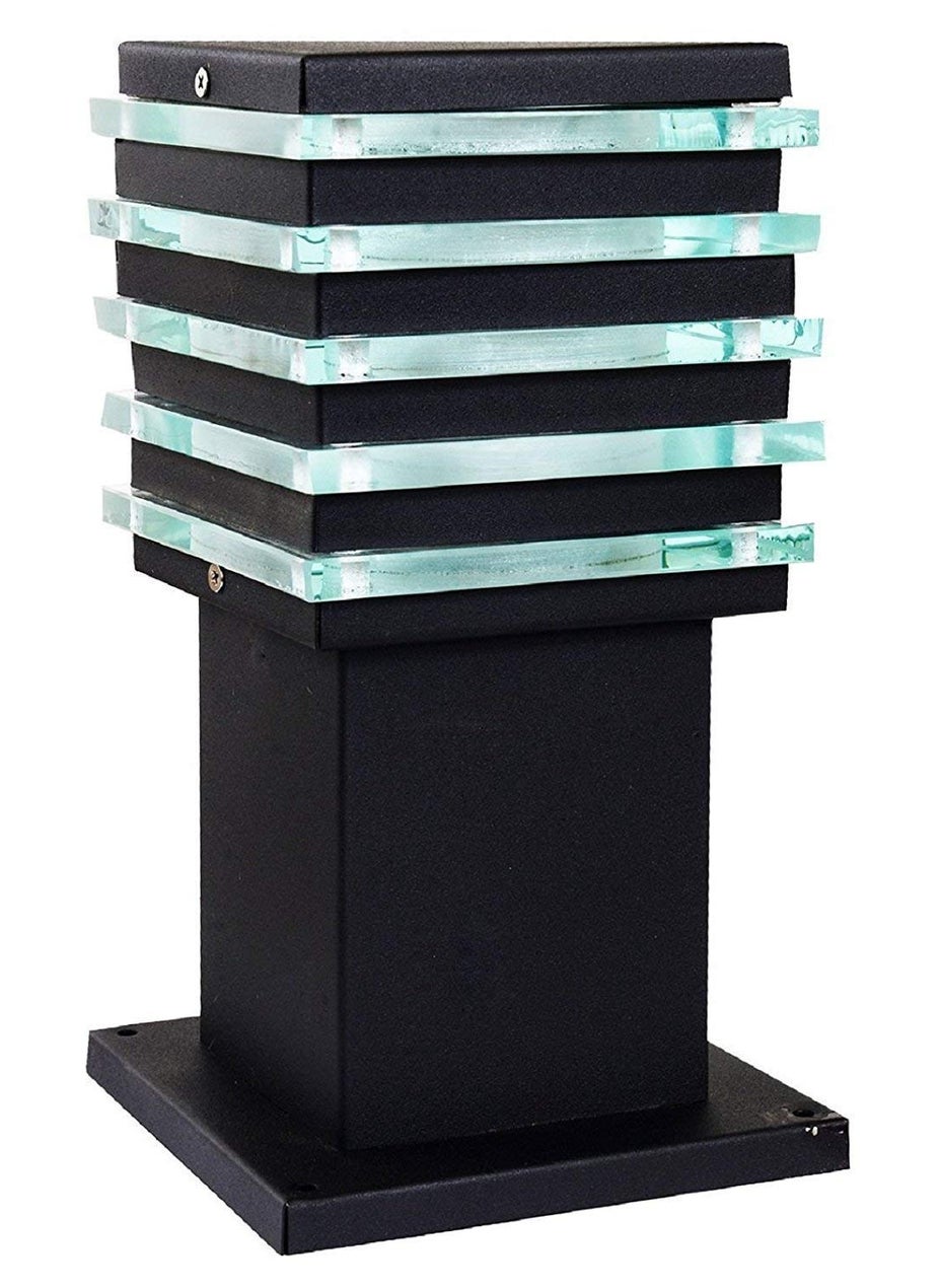 Weldecor Weldecor Black and White Cube Outdoor Waterproof Metal Gate Lamp Without Bulb for Home Pillars Gardens Streets  - Image 1