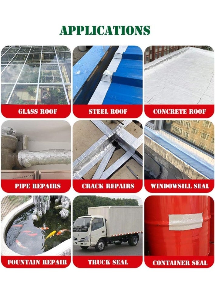 SYOSI Aluminum Butyl Tape, Waterproof Leak Repair Tape, Permanent Flashing Sealant Tapes, Black Adhesive Roll for Boat, RV, Roof, Window, Awning, Pipe, Hatch Cover, Outdoor Patch and Sealing (AB435) - Image 4