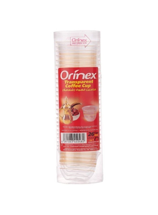 Orinex أكواب قهوة شفافة أكواب بلاستيكية قابلة للتصرف 26 قطعة حجم صغير - Image 1