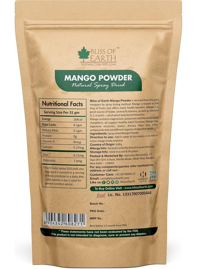 BLISS OF EARTH 3x500gm Mango Powder Natural Spray Dried king of fruits Vitamin A C K Richn Pack of 3 - Image 2