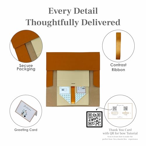 Boxotica Peach Small Gift Box – Foldable Rigid Hamper with Ribbon & Greeting Card | 23.5×17×10 cm Reusable Keepsake Box for Jewelry, Chocolates, Weddings, Birthdays, Bridesmaid Proposals - Image 3