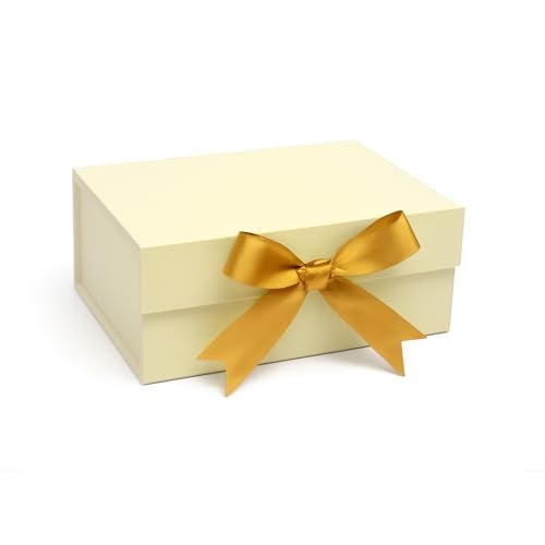 Boxotica Peach Small Gift Box – Foldable Rigid Hamper with Ribbon & Greeting Card | 23.5×17×10 cm Reusable Keepsake Box for Jewelry, Chocolates, Weddings, Birthdays, Bridesmaid Proposals - Image 1