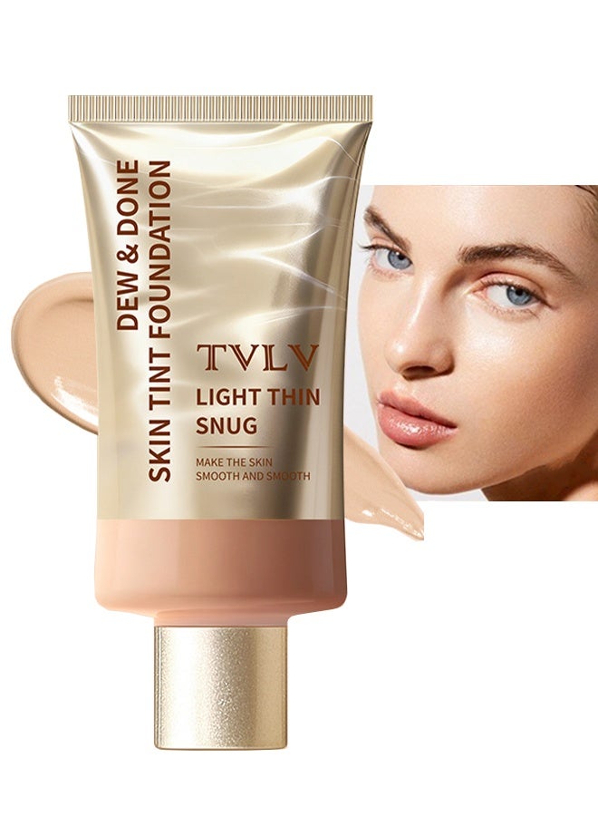 TVLV Dew & Done Skin Tint Foudation，Natural Light Foundation,Full Coverage Long Lasting Liquid Concealer | Beauty Cosmetics Facial Foundation Concealer for Travel Vacation Performance Dating #03 - Image 1