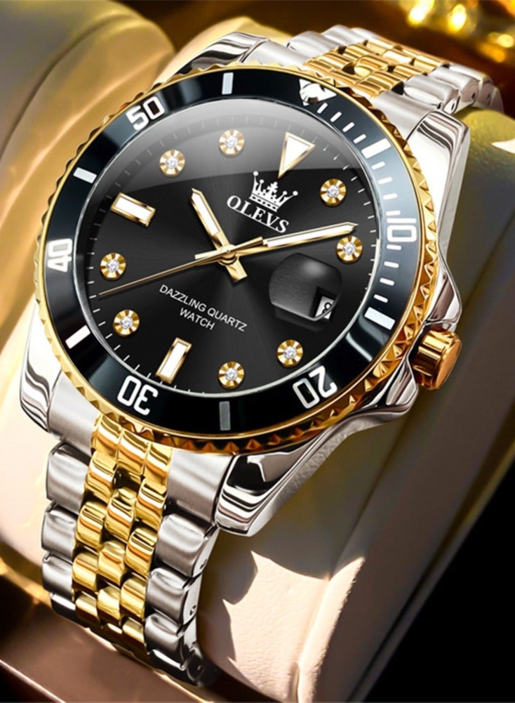 OLEVS Top Brand Original Men Quartz Watch Waterproof Watch for Men Stainless Steel Quartz Men Luxury Watch Luminous Wristwatch - Image 1