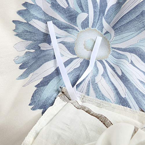 Swanson Beddings Daisy Silhouette Reversible Floral Print 3-Piece 100% Cotton Bedding Set: Duvet Cover and Two Pillow Shams (Queen) (Comforter is NOT Included) - Image 5