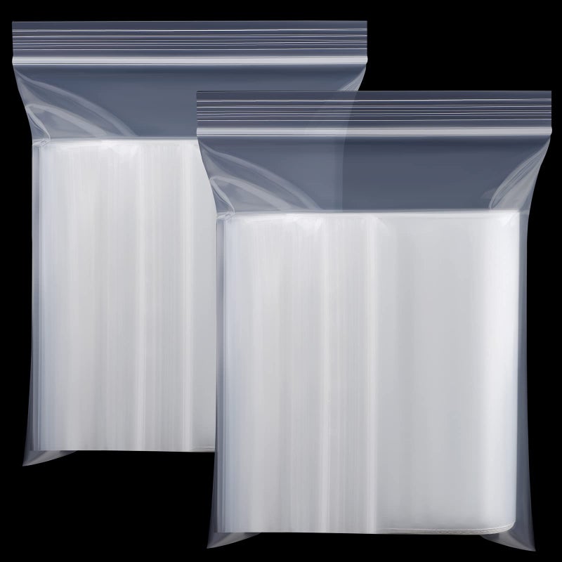 Aodaer 200 Pieces Resealable Clear Plastic Bags Grip Seal Bags Sealed Storage Pouches Resealable and Durable for Kitchen Storage, Jewellery, Small Cookies and Sweets, 8 x 12 cm - Image 1