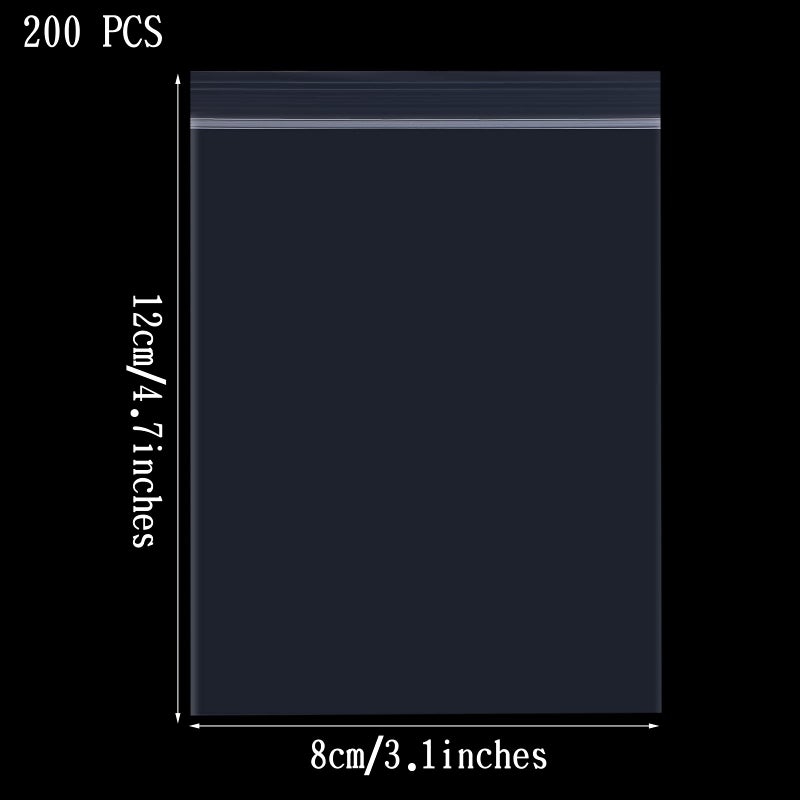Aodaer 200 Pieces Resealable Clear Plastic Bags Grip Seal Bags Sealed Storage Pouches Resealable and Durable for Kitchen Storage, Jewellery, Small Cookies and Sweets, 8 x 12 cm - Image 2