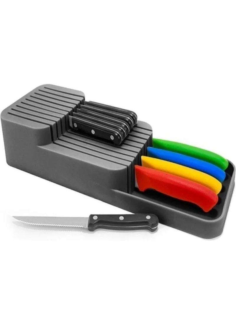 DECOBELLA Deco Bella New Generation Drawer 2 Row Knife Holder - Knife Organizer Organizer