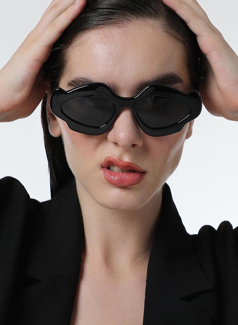 صوص هاوت نظارة شمسية عين القطة لهب أسود أونيكس - Image 3