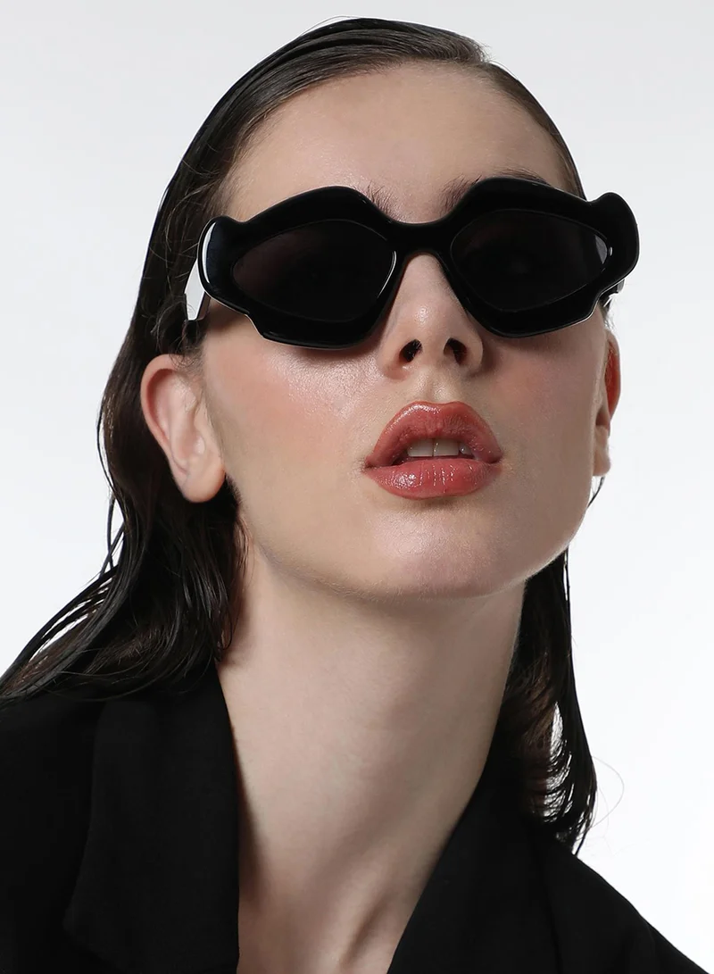 صوص هاوت نظارة شمسية عين القطة لهب أسود أونيكس