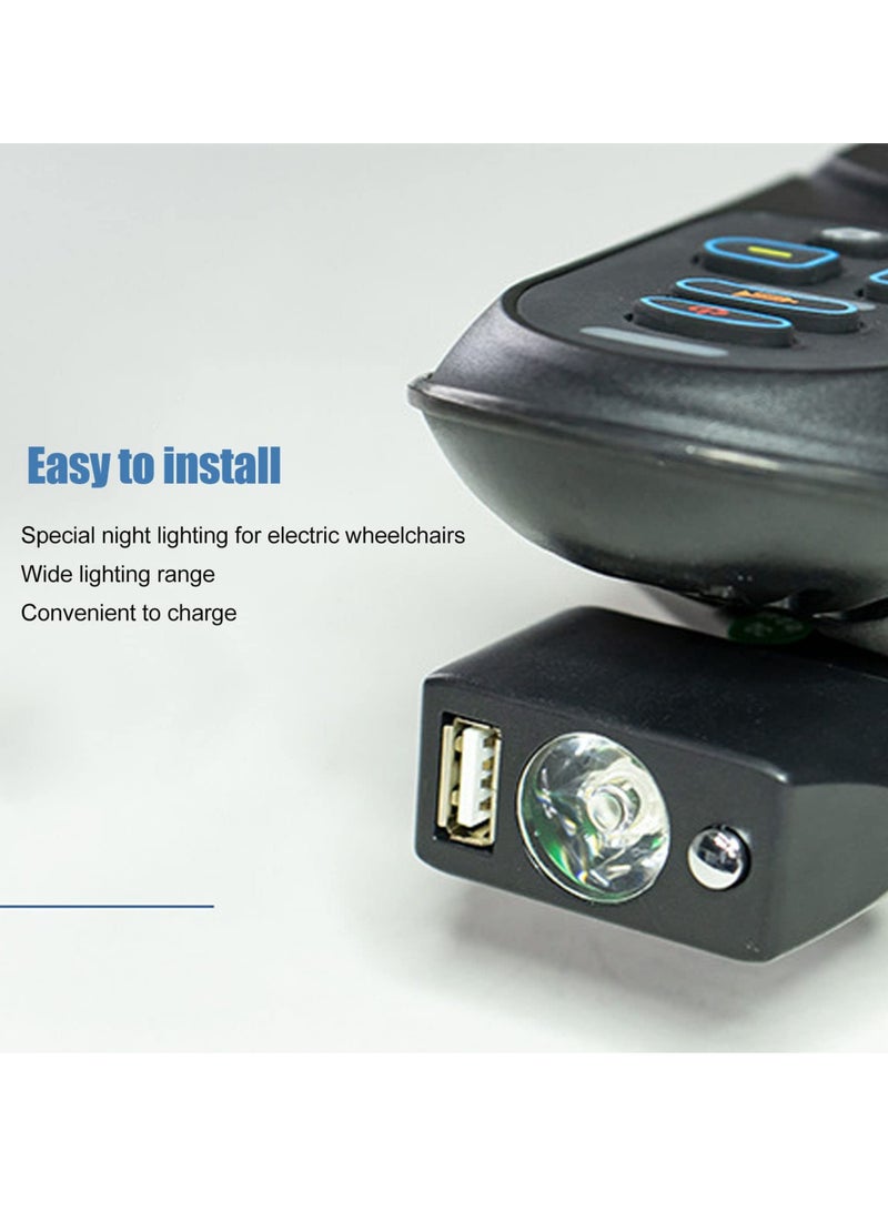 Excefore ضوء الكرسي المتحرك الكهربائي - رأس XLR 3 دبابيس شحن USB ، تصميم زاوية قابل للتعديل لوحدة تحكم إضاءة الكرسي المتحرك LED ، سهل التشغيل - Image 4