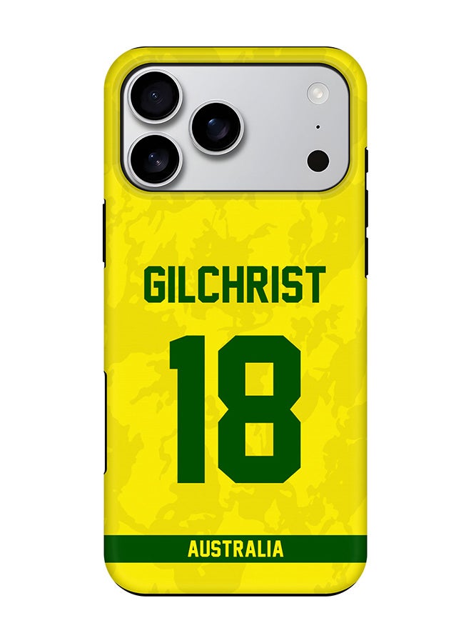 Stylizedd Tough Pro Magnetic Case for iPhone 17 Pro Max, Dual Layer hybrid PC + TPU Mobile Cover Matte - Australia Adam Gilchrist, Jersey No 18