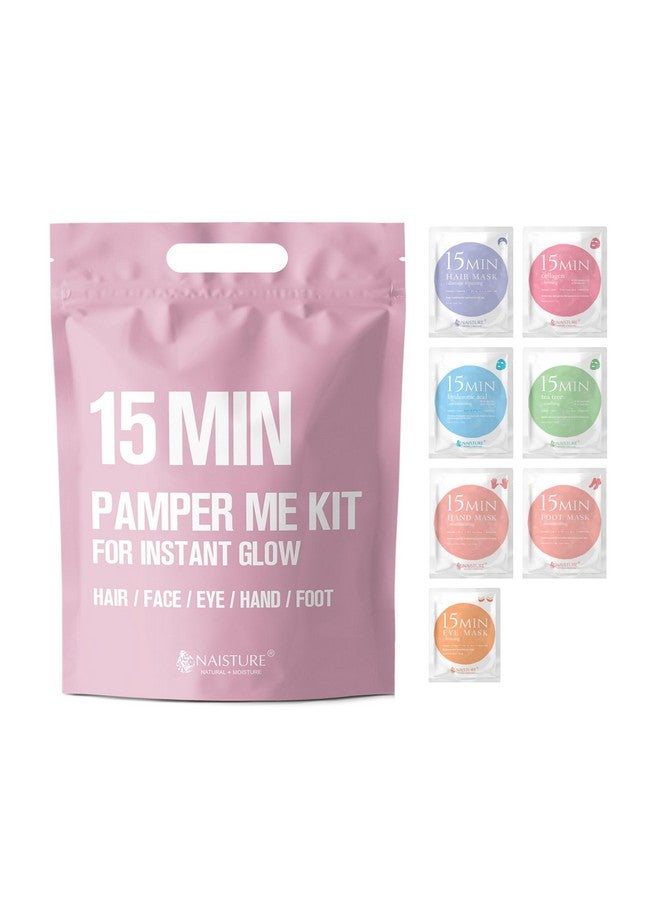 Naisture Spa Kit for Women-Korean Skincare Set Includes home spa essentials like a hair mask, hand and foot masks, eye mask, facial masks. Pamper yourself with 15 MIN PAMPER ME KIT by [NAISTURE] - Image 1