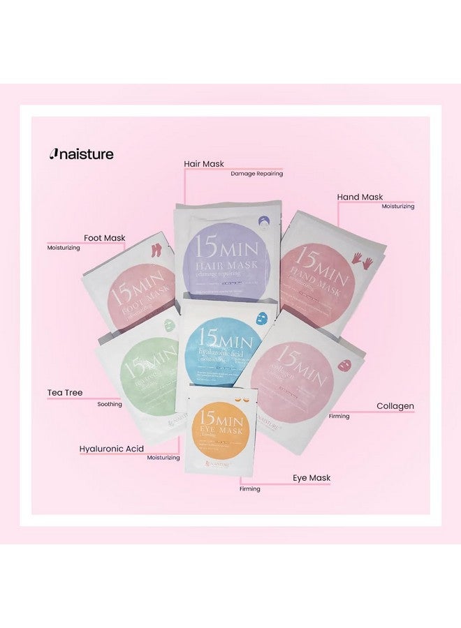 Naisture Spa Kit for Women-Korean Skincare Set Includes home spa essentials like a hair mask, hand and foot masks, eye mask, facial masks. Pamper yourself with 15 MIN PAMPER ME KIT by [NAISTURE] - Image 2