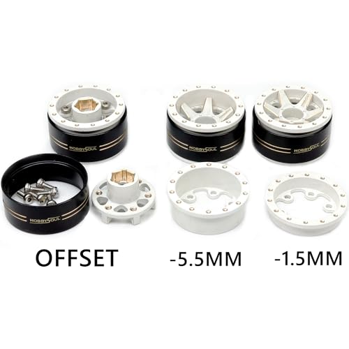 HOBBYSOUL Adjustable Offset 10 Beadlock Wheels Rims Negative Offset Brass Heavy 10 Wheels 38gRim for RC Micro Crawler 118 TRX4M Axial SCX24 90081 4Pack - Image 5