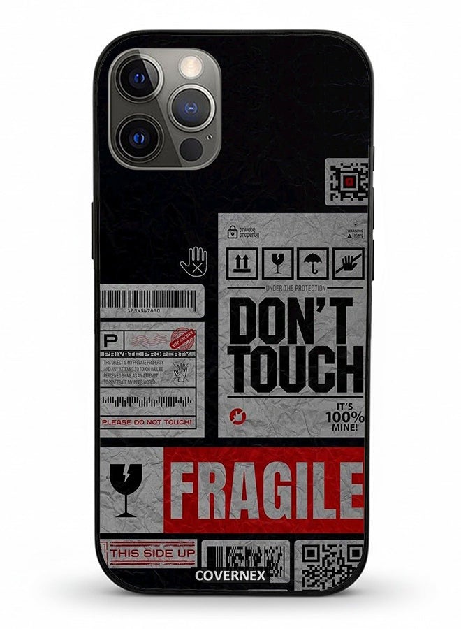 Covernex Apple iPhone 12 Pro Protective Case Cover Printed Featuring Fragile Warning Label Collage - Image 2