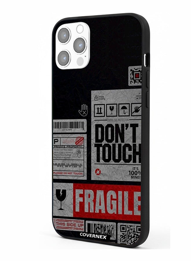 Covernex Apple iPhone 12 Pro Protective Case Cover Printed Featuring Fragile Warning Label Collage - Image 1