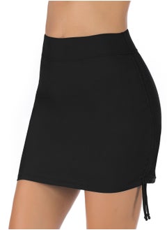 Loquat Solid Color Plunge Swim Shorts Black  - Image 1