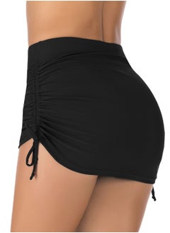 Loquat Solid Color Plunge Swim Shorts Black  - Image 3