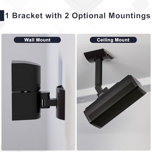 Varghesyla (2 Pack) Adjustable Speaker Wall Mount for Bose Cube Speaker, Ceiling & Wall Mount for Bose UB-20, UB-20 Series II, WB-50 II, Lifestyle, Soundtouch Series, Cinemate, Acoustimass Series Black - Image 2