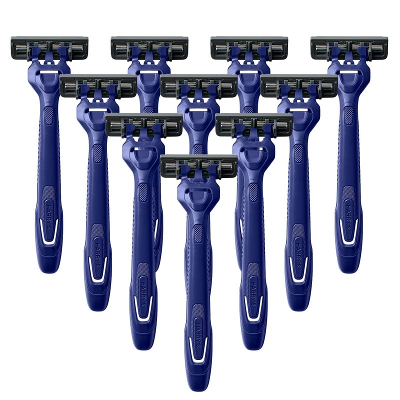 Harry's Disposable Razors for Men - 10 Count - 3-Blade Men's Razors for Travel and On-the-Go Convenience - Image 1