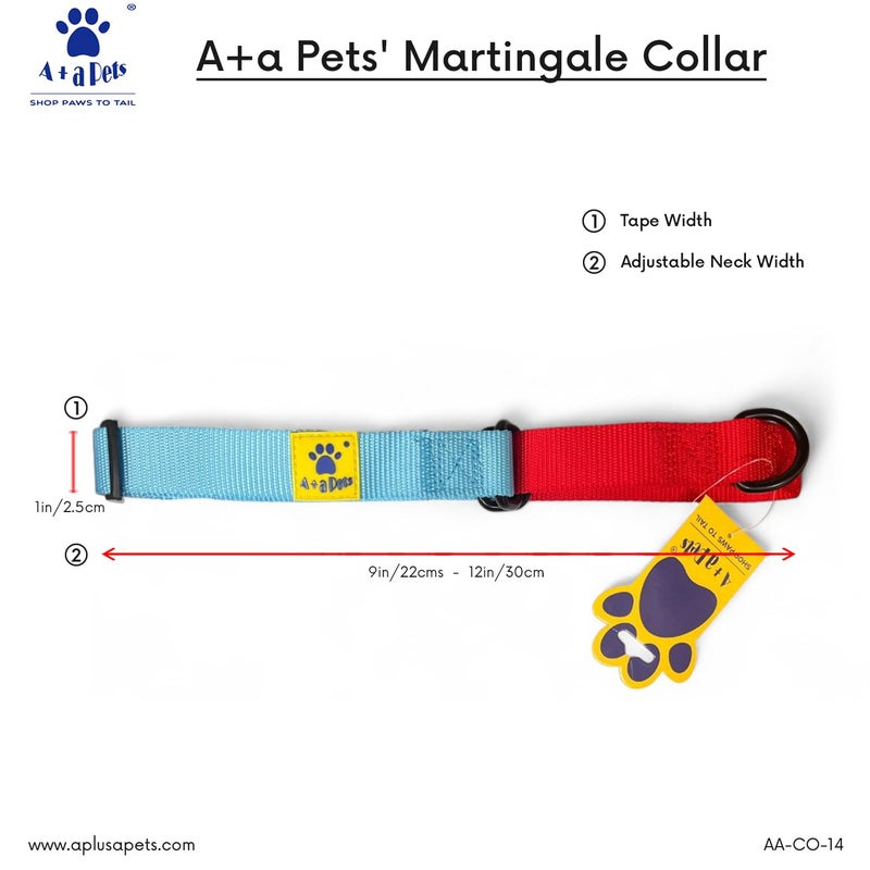 A+a Pets Martingale Dog Collar | No Pull Design, No Neck Strain, No Choke Design | for Large & Medium Dogs | Rust Free, Waterproof Nylon Training Collar (Black & Pink), 30 x 2.5 cm - Image 4
