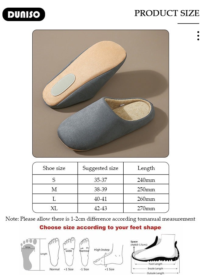 Non-slip Slippers for Men and Women, Comfort Knitted Cotton Slippers, High Resilience Home Slippers, Soft Lightweight Slippers, Washable Flat Slippers, Household Slippers for Indoor u0026 Outdoor - Image 4