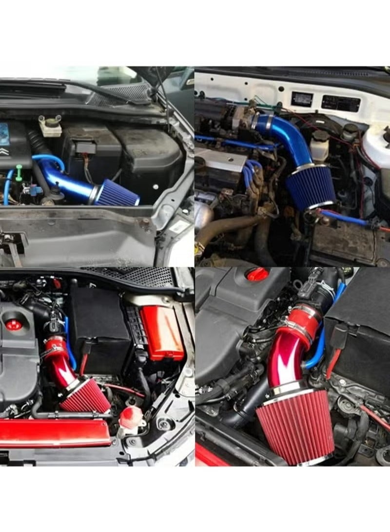 Beauenty 76mm Universal Car Air Intake Kit High Flow Cold Air Intake Induction Pipe Hose Kit with Modification Air Filter Compatiable with 76mm or 64mm Air Intake Hose - Image 2
