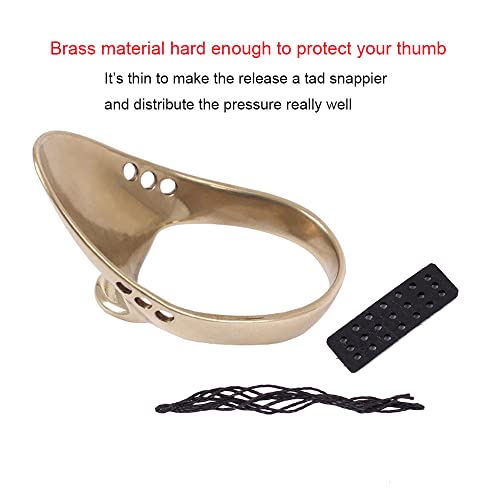 SOPOGER Archery Thumb Ring Handmade Brass Thumb Draw Release Finger Tab Bow Finger Guard Traditional Recurve Bow Hunting Finger Protector Shooting Ring Safety Accessories (18#) - Image 4