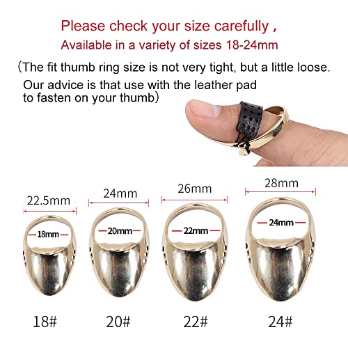 SOPOGER Archery Thumb Ring Handmade Brass Thumb Draw Release Finger Tab Bow Finger Guard Traditional Recurve Bow Hunting Finger Protector Shooting Ring Safety Accessories (18#) - Image 2