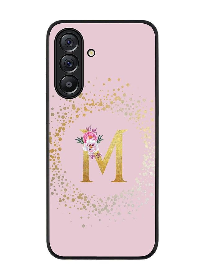 Stylizedd For Samsung Galaxy A56 5G Case,Slim fit Camera Protection, Shockproof Thin Phone cover  - Custom Monogram Floral - M  (Pink ) - Image 1